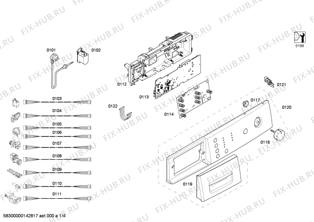 Схема №2 WAE20167GR с изображением Панель управления для стиральной машины Bosch 00676829