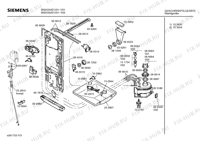 Взрыв-схема посудомоечной машины Siemens SN25342EU - Схема узла 03