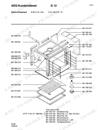 Взрыв-схема плиты (духовки) Aeg 8100E-M A - Схема узла Section1