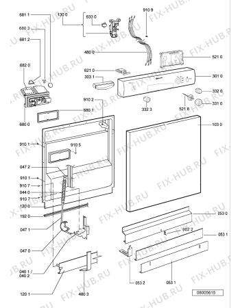 Схема №2 ADL 231/2 SWH с изображением Панель для посудомоечной машины Whirlpool 481245372673