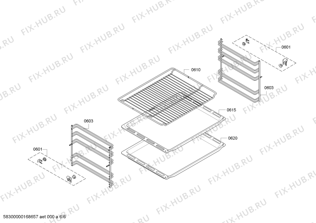 Взрыв-схема плиты (духовки) Bosch HBG33B560W - Схема узла 06