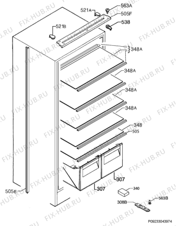 Взрыв-схема холодильника Aeg SKB51221DS - Схема узла Housing 001