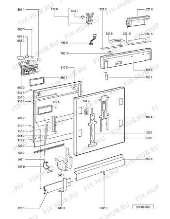 Схема №1 GSFH SYMPHONY 05 IX с изображением Панель для посудомоечной машины Whirlpool 481245372962