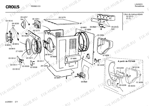 Схема №1 RS9901 с изображением Ручка выбора программ для электросушки Bosch 00094257