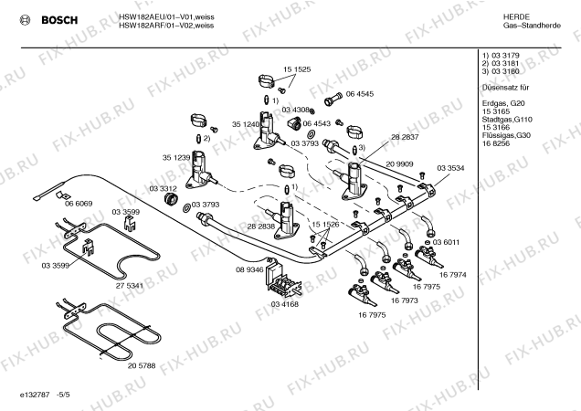 Взрыв-схема плиты (духовки) Bosch HSW182ARF - Схема узла 05