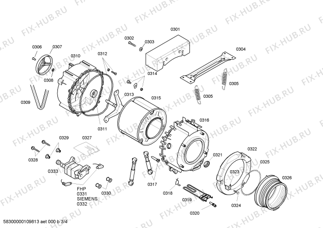 Схема №2 3TS930A TS930 с изображением Панель управления для стиралки Bosch 00445251