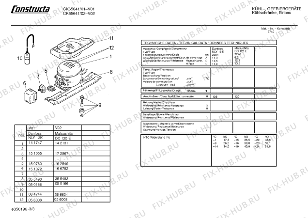 Взрыв-схема холодильника Constructa CK65641 - Схема узла 03