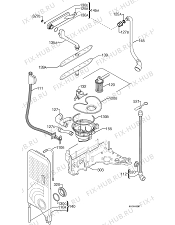 Взрыв-схема посудомоечной машины Elektra Bregenz GI3445W - Схема узла Hydraulic System 272