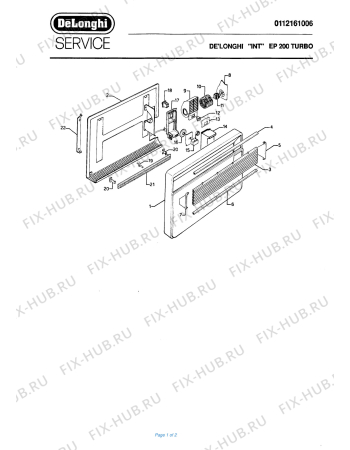 Схема №1 EP 200FS с изображением Решетка для электрообогревателя DELONGHI 705671