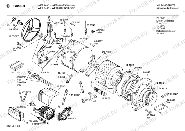 Взрыв-схема стиральной машины Bosch WFT2440FG WFT2440 - Схема узла 05