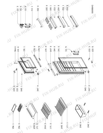 Схема №1 ARL 029 NE/01 A с изображением Вложение для холодильной камеры Whirlpool 481946049477