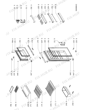 Схема №1 ARG663 ARG 663/PH с изображением Затычка для холодильника Whirlpool 481946698449