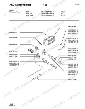 Взрыв-схема плиты (духовки) Aeg COMP. 5240B-W SF - Схема узла Section5