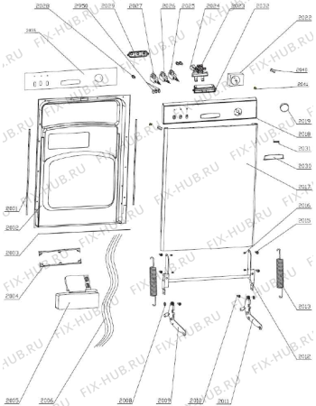 Взрыв-схема посудомоечной машины Korting KGI600W (176356, WQP12-9026A) - Схема узла 02