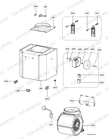 Взрыв-схема вытяжки Zanussi ZHC935X - Схема узла Section 4