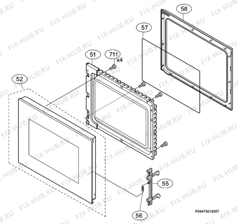 Взрыв-схема микроволновой печи Aeg MCD2661E-A - Схема узла Section 3