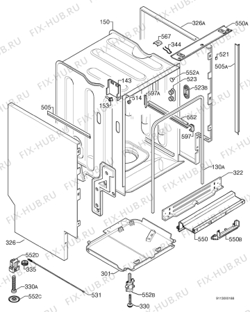 Схема №5 FAV34350IB с изображением Панель для посудомойки Aeg 1524727300