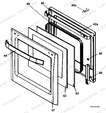 Взрыв-схема плиты (духовки) Electrolux EKK510102W - Схема узла Section 3