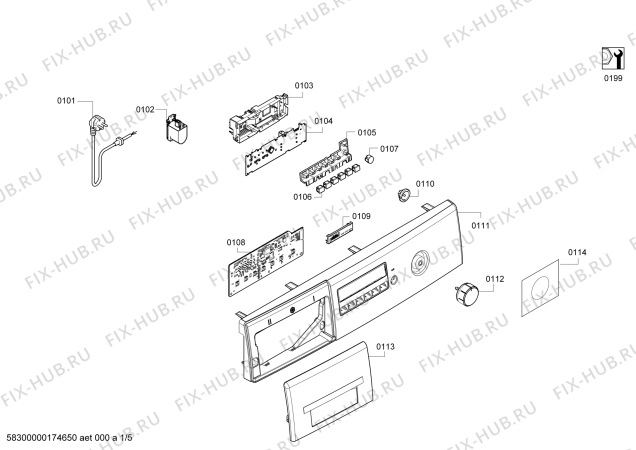 Схема №4 WAB16261ME Maxx 6 с изображением Панель управления для стиралки Bosch 00749603