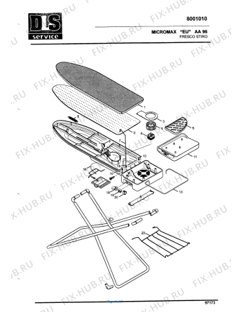Схема №1 AA 96 FRESCO STIRO с изображением Запчасть для электроутюга DELONGHI ER7002102