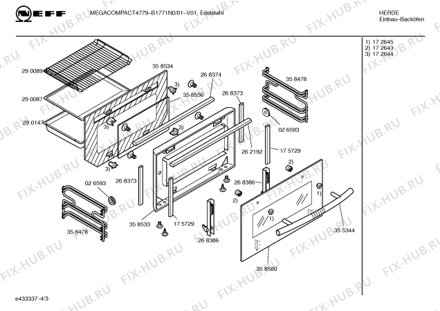 Схема №2 B1771N0 Mega compact 4779 с изображением Внешняя дверь для плиты (духовки) Bosch 00358580
