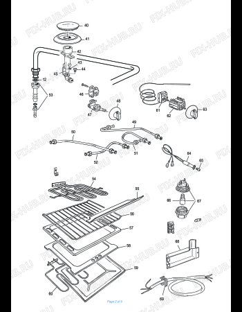 Взрыв-схема плиты (духовки) DELONGHI HEW 554 - SOLO RICAMBI - SOSTITUITO DAL C55DDL005W - Схема узла 2