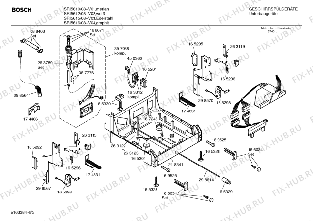 Взрыв-схема посудомоечной машины Bosch SRI5615 - Схема узла 05