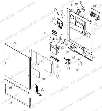 Взрыв-схема посудомоечной машины Asko D5556XXLFI (498480, DW16.2) - Схема узла 05