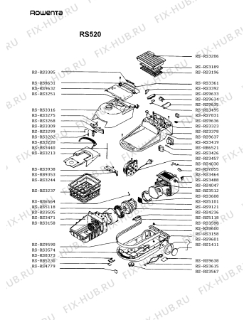 Взрыв-схема пылесоса Rowenta RS520 - Схема узла RS520___.DK1