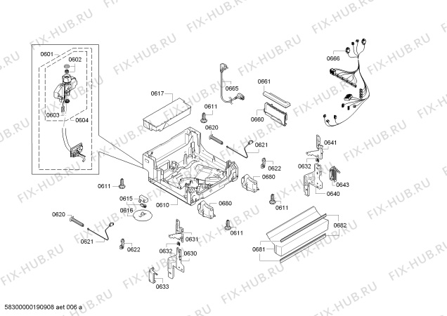 Схема №6 CP4A54U5 energy с изображением Силовой модуль запрограммированный для посудомойки Bosch 12020653