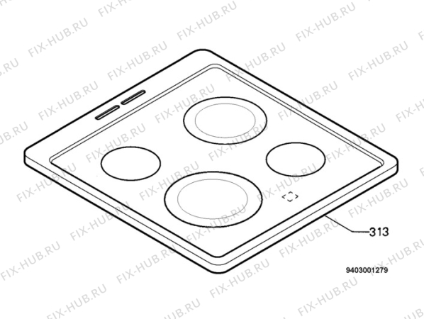 Взрыв-схема плиты (духовки) Electrolux EKC603505X - Схема узла Hob 271