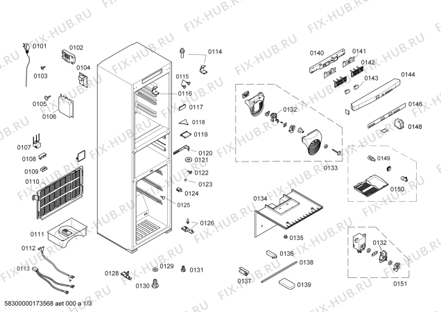 Схема №3 KK22F0011W с изображением Вытяжной канал для холодильной камеры Siemens 00708205