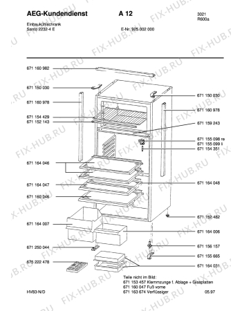 Взрыв-схема холодильника Aeg S2232-4 E - Схема узла Housing 001