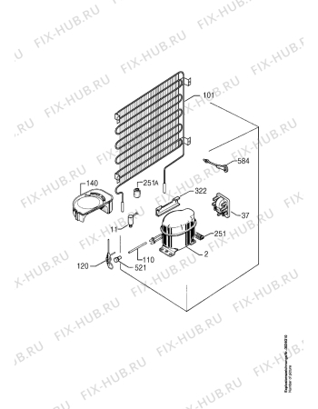 Взрыв-схема холодильника Aeg S1573-4TK - Схема узла Motor