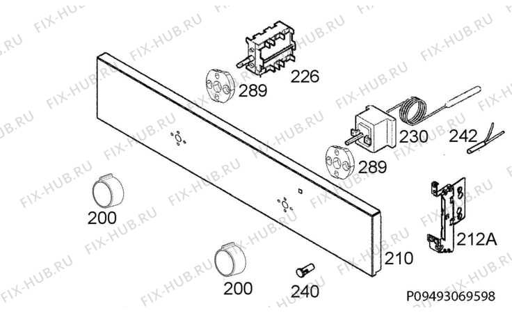 Взрыв-схема плиты (духовки) Ikea GORLIG 90300792 - Схема узла Command panel 037
