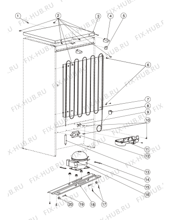 Взрыв-схема холодильника Indesit 232Q (F025563) - Схема узла