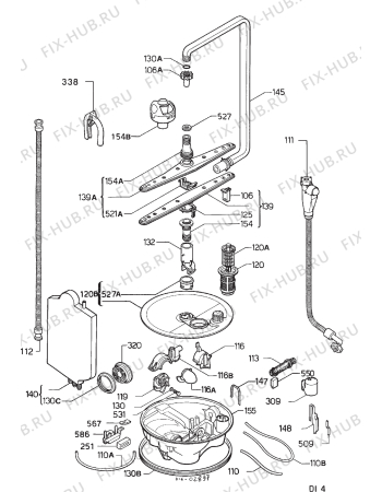 Взрыв-схема посудомоечной машины Rex RTP - Схема узла Hydraulic System 272