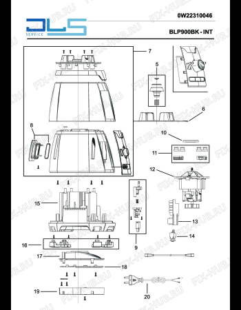 Взрыв-схема блендера (миксера) KENWOOD BLP900BK BLENDER - Схема узла 2