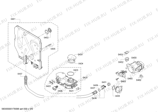 Взрыв-схема посудомоечной машины Bosch SKS41E11RU - Схема узла 04