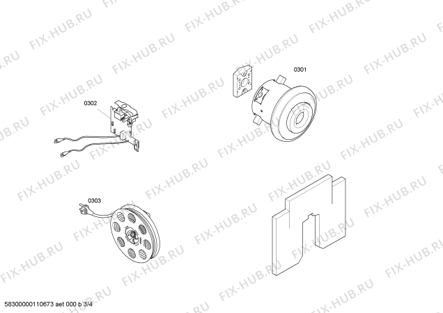Взрыв-схема пылесоса Siemens VS57A80 dino e bagless  2000 W - Схема узла 03