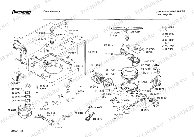 Схема №4 CG742000 с изображением Панель для посудомойки Bosch 00118027