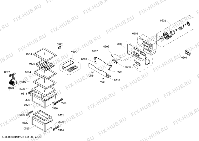 Схема №2 BD6040VNF с изображением Поднос для холодильной камеры Bosch 11011654