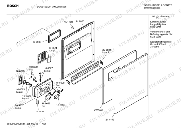 Схема №1 GM205111 с изображением Модуль для посудомойки Bosch 00186963