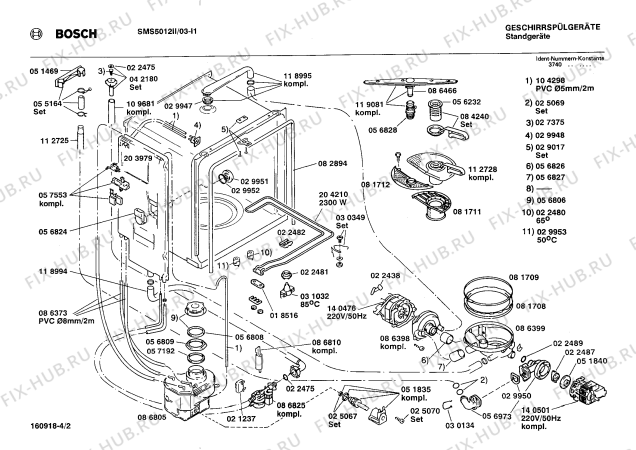 Схема №2 SMS5012 с изображением Панель для посудомойки Bosch 00270141