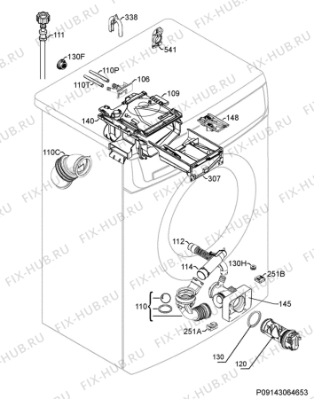 Взрыв-схема стиральной машины Zoppas PWS6820A - Схема узла Hydraulic System 272