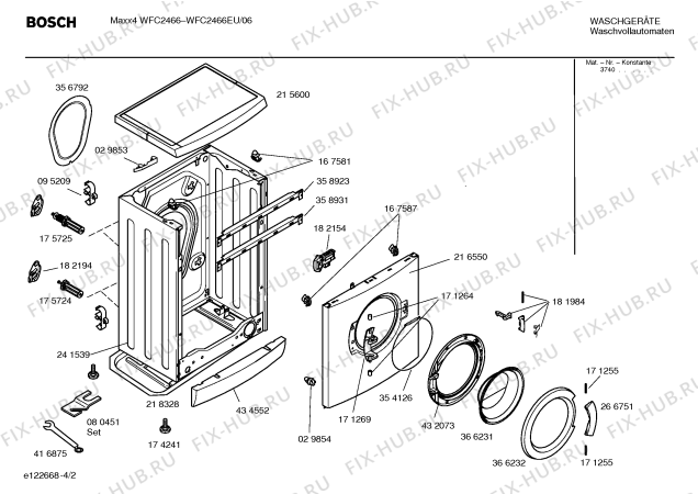 Схема №2 WFC246CGB MAXX freedom performance с изображением Инструкция по установке и эксплуатации для стиральной машины Bosch 00587139