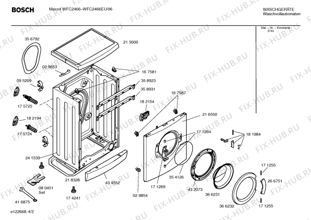 Схема №2 WFC246CGB MAXX freedom performance с изображением Таблица программ для стиралки Bosch 00587142