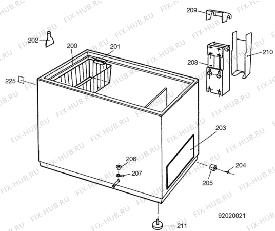 Взрыв-схема холодильника Atlas BL268-2G - Схема узла C30 Cabinet/interior B