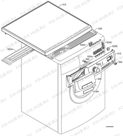 Взрыв-схема стиральной машины Electrolux EWF14448W - Схема узла Command panel 037