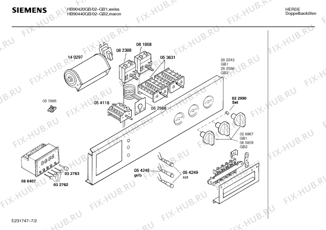 Схема №5 HB90420GB с изображением Инструкция по эксплуатации для печи Siemens 00515653